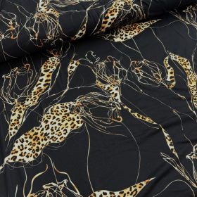 Leopárd mintás kimojersey anyag