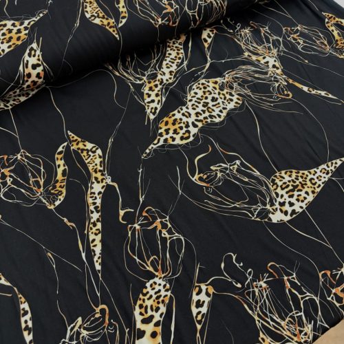 Leopárd mintás kimojersey anyag