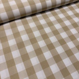 Drapp-fehér kockás panama