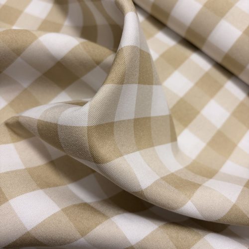 Drapp-fehér kockás panama