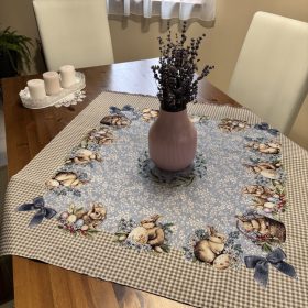 Asztalterítő - NAPRON - Kék HÚSVÉTI nyuszis (94*94 cm)