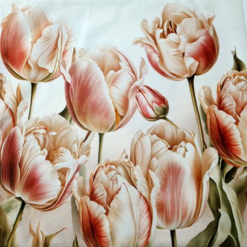 Vintage tulipános bársonyos díszpárna huzat