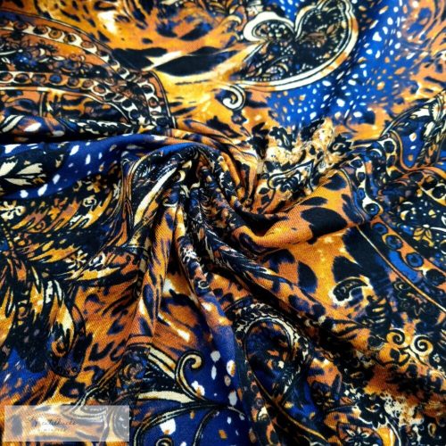 Hippie mintás viszkóz jersey - Barna