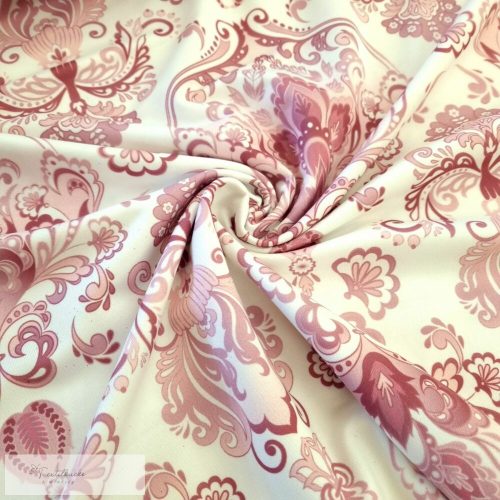 Rózsaszín mintás vastag jersey