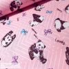 Rózsaszín alapon panda macis pamutvászon