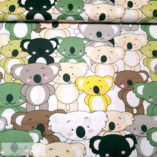 Színes koala macis pamutvászon -160 cm