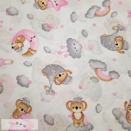 Alvó koala macis pamutvászon - 160 cm 