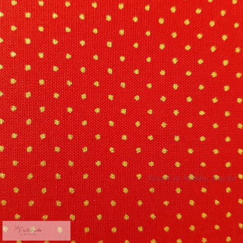 arany pöttyös karácsonyi pamutvászon zöld alapon