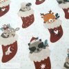 Erdei állatkák karácsonyi csizmában - PRÉMIUM pamutvászon