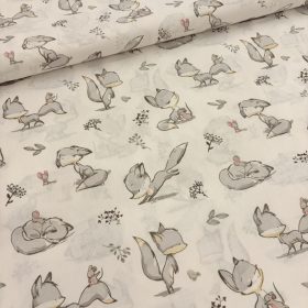 Kis rókás pamutvászon - 160 cm