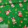 Karácsonyi nyuszi mikulásos pamutvászon (160 cm) - Zöld