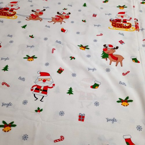 Mikulásos karácsonyi vastag pamutvászon (150 cm) 
