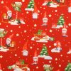 Mikulásos PRÉMIUM pamutvászon - Piros