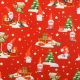 Mikulásos PRÉMIUM pamutvászon - Piros