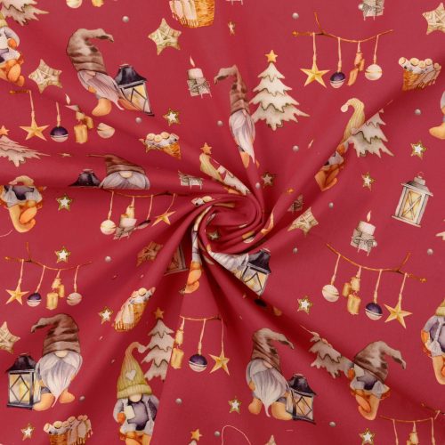Karácsonyi Manós PRÉMIUM pamutvászon - piros