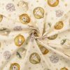 Arany karácsonyfa gömbös PRÉMIUM pamutvászon - Ecrü