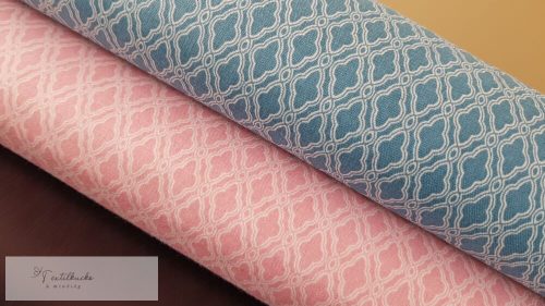 mozaik mintás pamutvászon rózsaszín