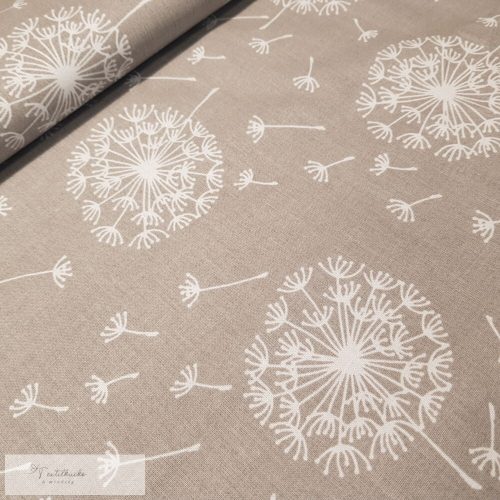 Pitypangos pamutvászon szürke alapon