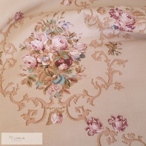 Mályva virágos vastag pamutvászon -reneszánsz stílusú