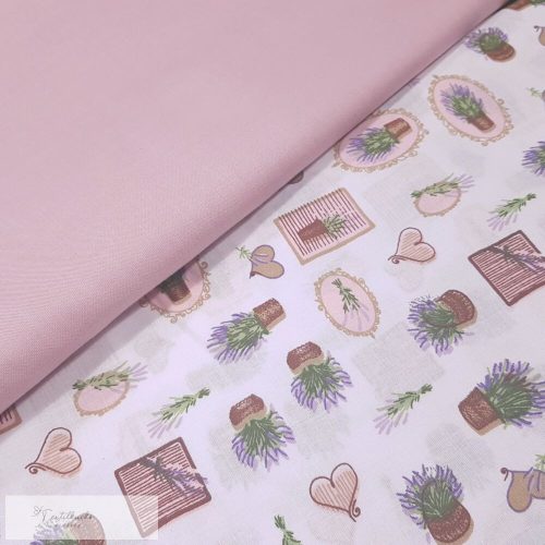 Levendula kosaras pamutvászon