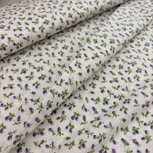 Lila kis virágos pamutvászon