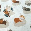 Felhőn alvó állatkák - PRÉMIUM pamutvászon -158 cm