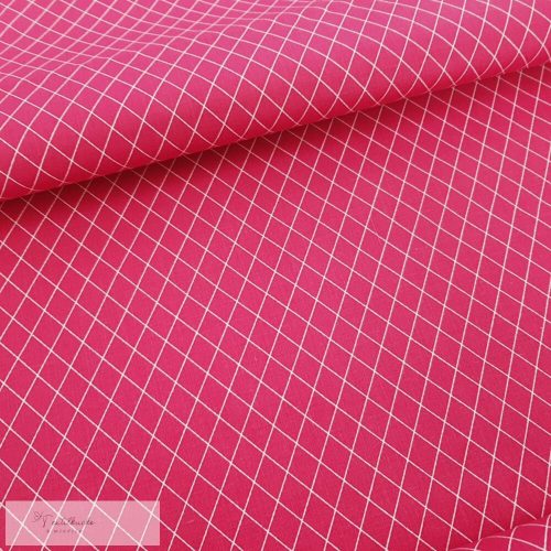 Rombusz mintás pamutvászon Magenta -160 cm