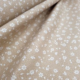Apró virágos pamutvászon - Drapp alapon - 160 cm 