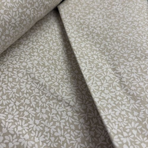 Sűrű virágos pamutvászon ecrü alapon