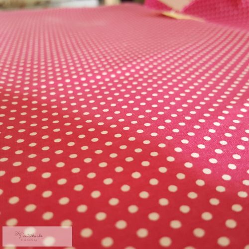 piros - pöttyös pamutvászon