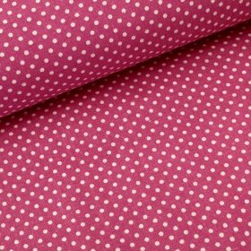 Magenta alapon pöttyös pamutvászon ( 2 mm )