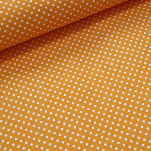Narancssárga alapon pöttyös pamutvászon (2 mm)