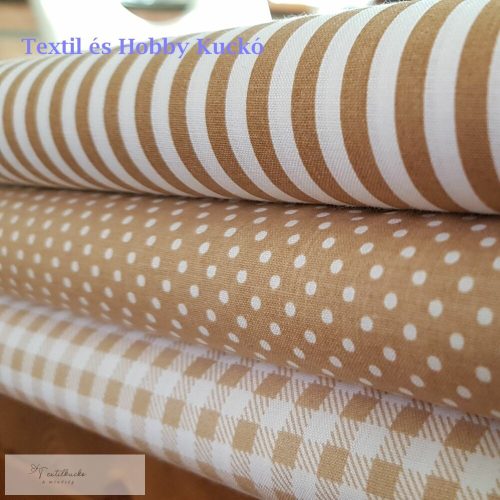 Drapp - csíkos pamutvászon