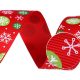 Hópelyhes grosgrain - karácsonyi szalag - 25 mm (5 m)