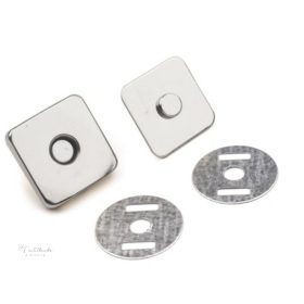 Táskakellék - mágneszár 18 mm négyzet - nikkel