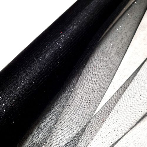 Glittertüll - Fekete