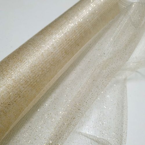 Glittertüll - Ecrü