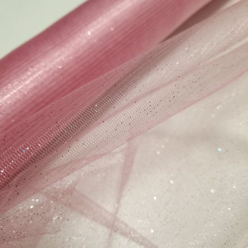 glittertüll - rózsaszín