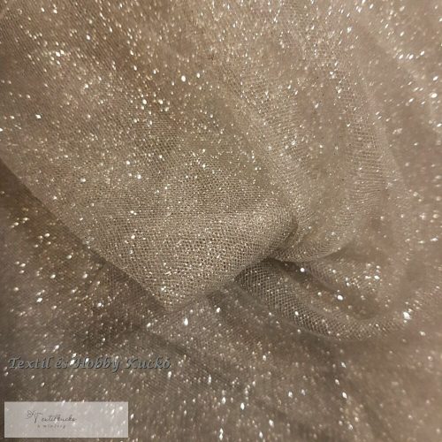 elasztikus glittertüll - ezüst