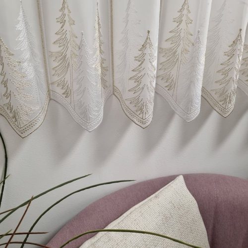 Karácsonyi Fehér - Arany vitrázs függöny 45 cm