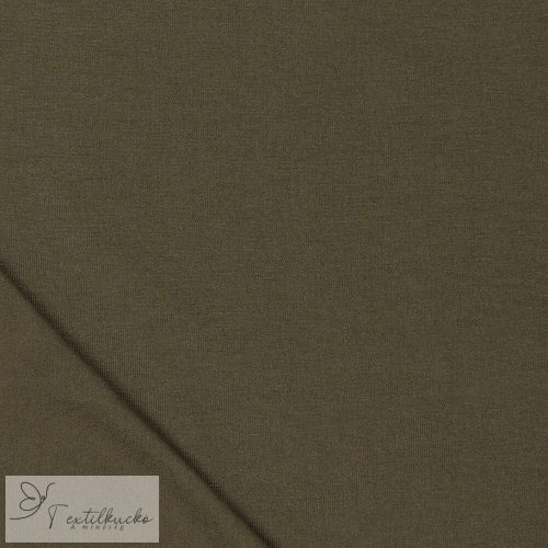 Khaki színű viscose jersey