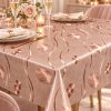 Levélmintás viaszosvászon – Rosegold metallic
