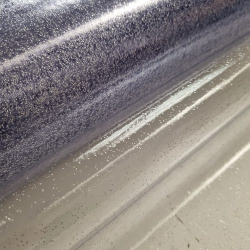Ezüst glitteres víztiszta átlátszó viaszosvászon - 0,2 mm