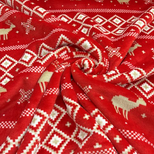 Norvég mintás kétoldalas sherpa textil