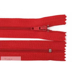 Cipzár 35 cm - Nem bontható - Piros